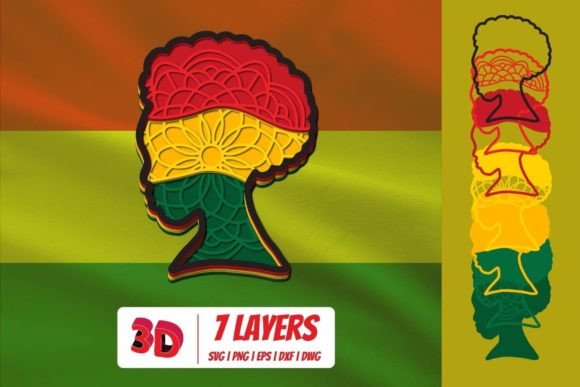 3D Black Woman SVG for Creative Projects