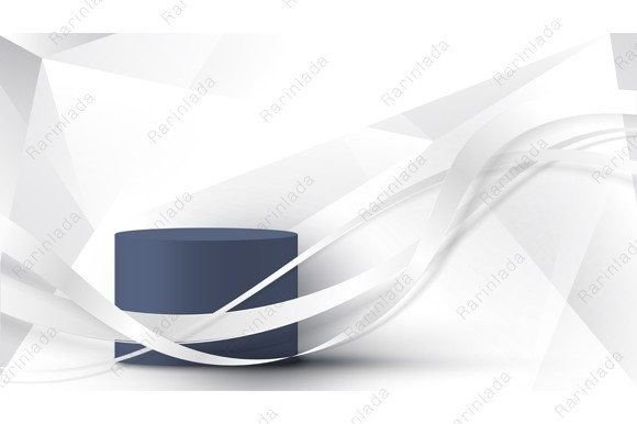 3D Blue Podium White Ribbon Wave Lines: A Versatile Design Asset for Creative Professionals