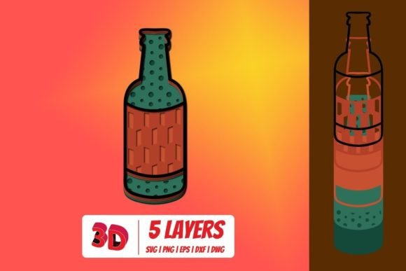3D Bottle SVG for Creative Projects