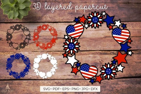 3D Layered 4th of July Patriotic Wreath: A Versatile Creative Resource