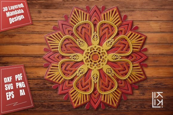 3D Layered Mandala SVG Cut File Vol.9