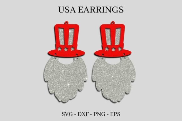 4th of July Earrings SVG