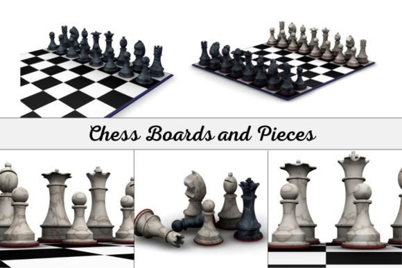 Chess Boards and Pieces Set: A Versatile Resource for Modern Designers