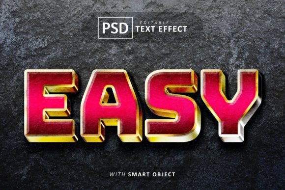 Easy 3D Text Effect Editable