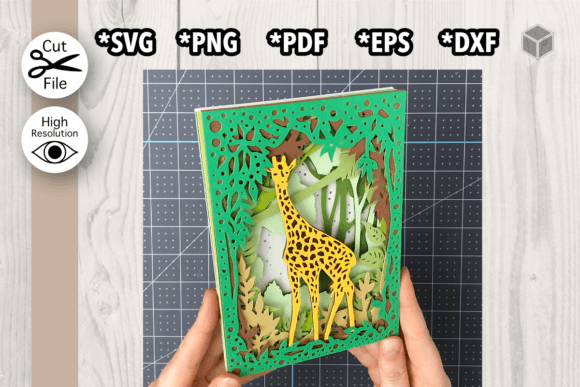 Giraffe Forest 3D Layered Scene Template for Creative Projects