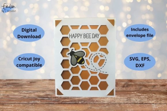Happy Bee Day Insert Card SVG