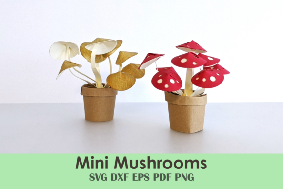 Mini Mushroom and Planter DIY Template