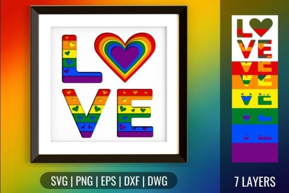 Pride Love Shadowbox SVG: A Versatile Design for Creative Projects