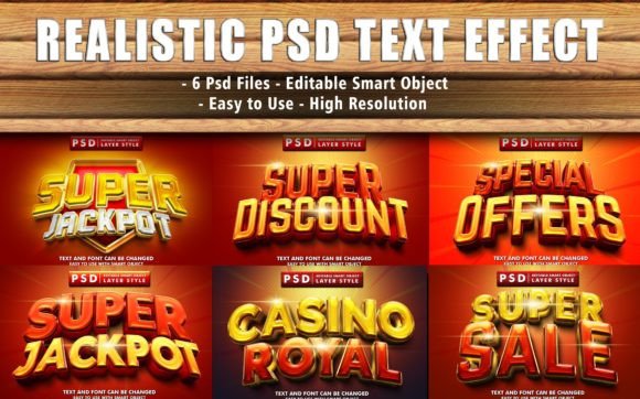 Set of 3D Realistic PSD Text Effect: A Powerful Tool for Designers