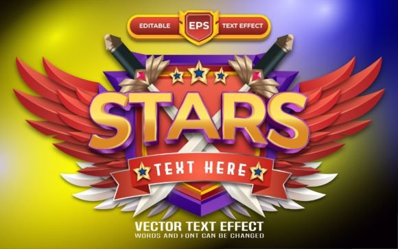 Stars 3d Logo with Editable Text Effect: A Versatile Design Resource